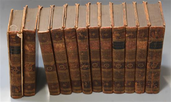 Johnson, Samuel - Works, 12 vols, 8vo, contemporary tree calf, boards to Vol I detached, spines chipped,